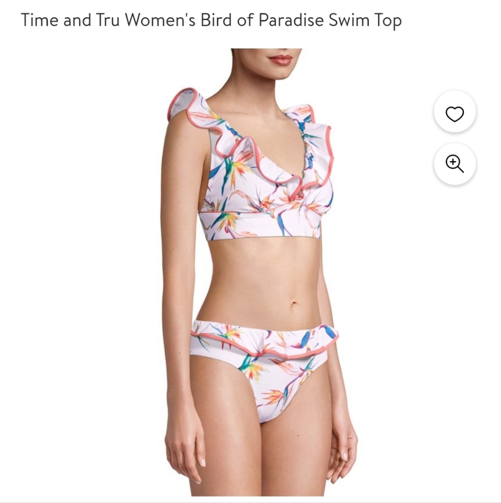 Time & Tru 2X 20W 22W Birds of Paradise Swim Bikini Top AF-1700